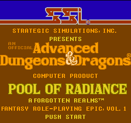 Advanced Dungeons & Dragons: Pool of Radiance title screen for Famicom